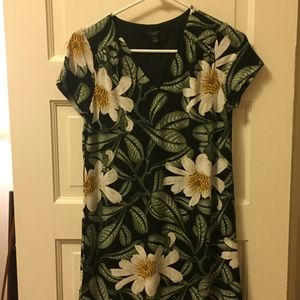 Ann Taylor floral v-neck short-sleeve dress!